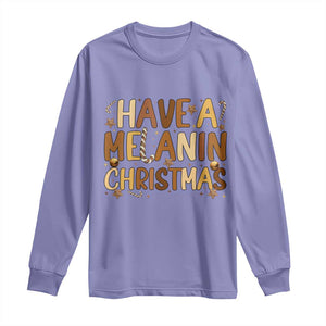 Funny Black Pride Have A Melanin Christmas Long Sleeve Shirt Culture Gift TS12 Violet Print Your Wear