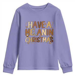 Funny Black Pride Have A Melanin Christmas Youth Sweatshirt Culture Gift TS12 Violet Print Your Wear