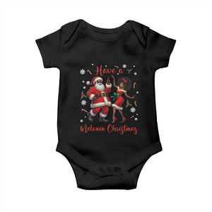 Have A Melanin Christmas Baby Onesie Funny Dancing Santa And Mrs Claus Culture Gift TS12 Black Print Your Wear
