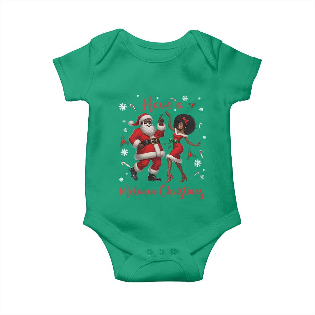 Have A Melanin Christmas Baby Onesie Funny Dancing Santa And Mrs Claus Culture Gift TS12 Irish Green Print Your Wear