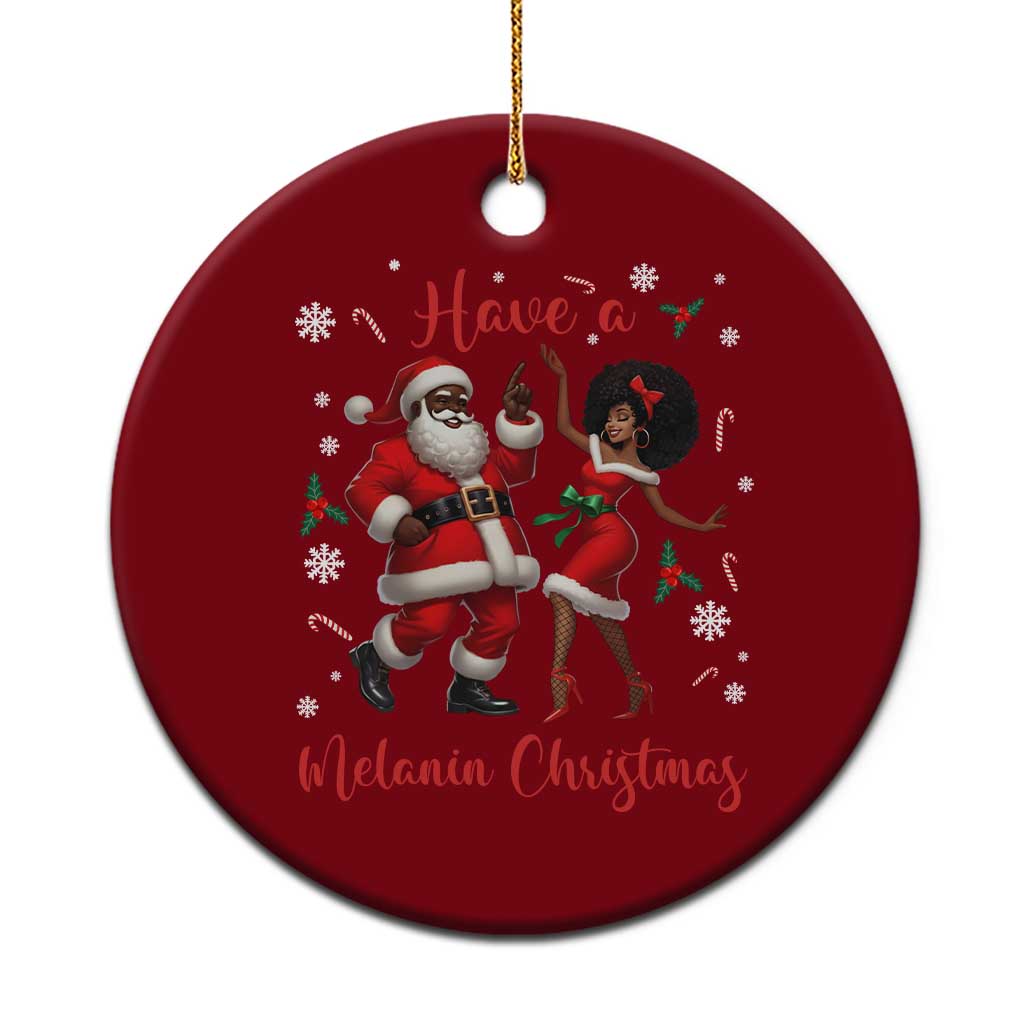 Have A Melanin Christmas Ceramic Ornament Funny Dancing Santa And Mrs Claus Culture Gift TS12 1pc Red Print Your Wear