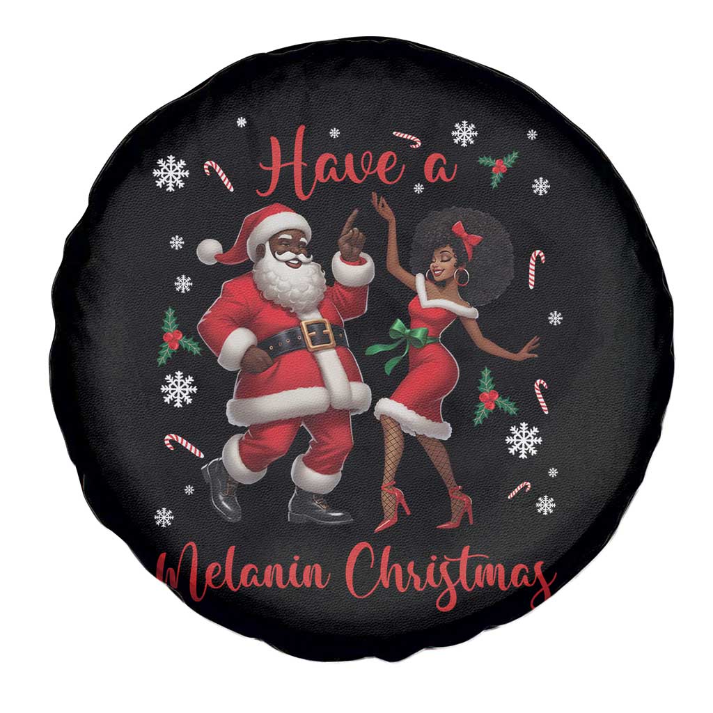 Have A Melanin Christmas Spare Tire Cover Funny Dancing Santa And Mrs Claus Culture Gift TS12 Print Your Wear