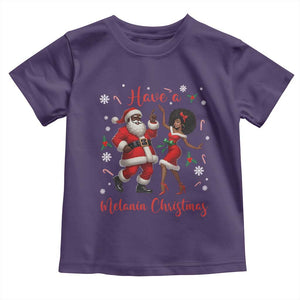 Have A Melanin Christmas Toddler T Shirt Funny Dancing Santa And Mrs Claus Culture Gift TS12 Purple Print Your Wear