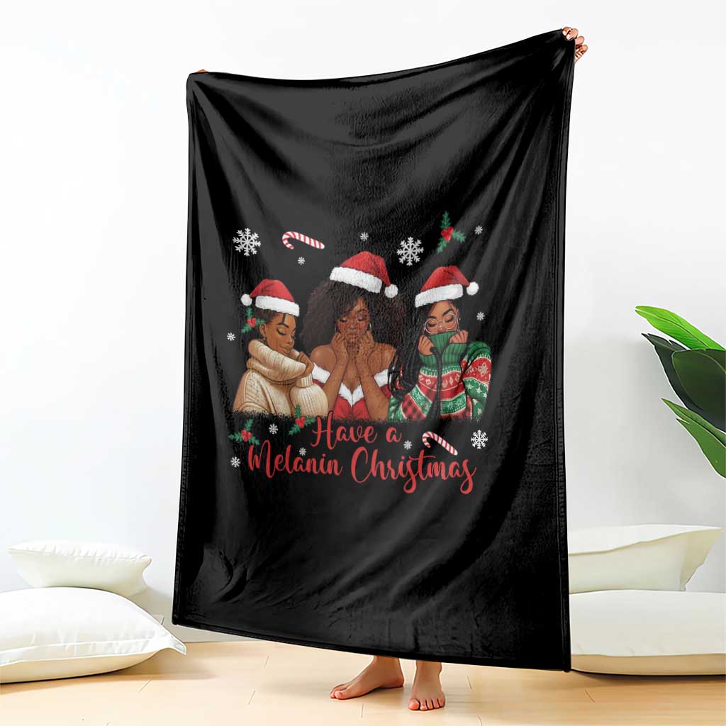 Have A Melanin Christmas Throw Blanket Black Girl Xmas Gift TS12 Print Your Wear