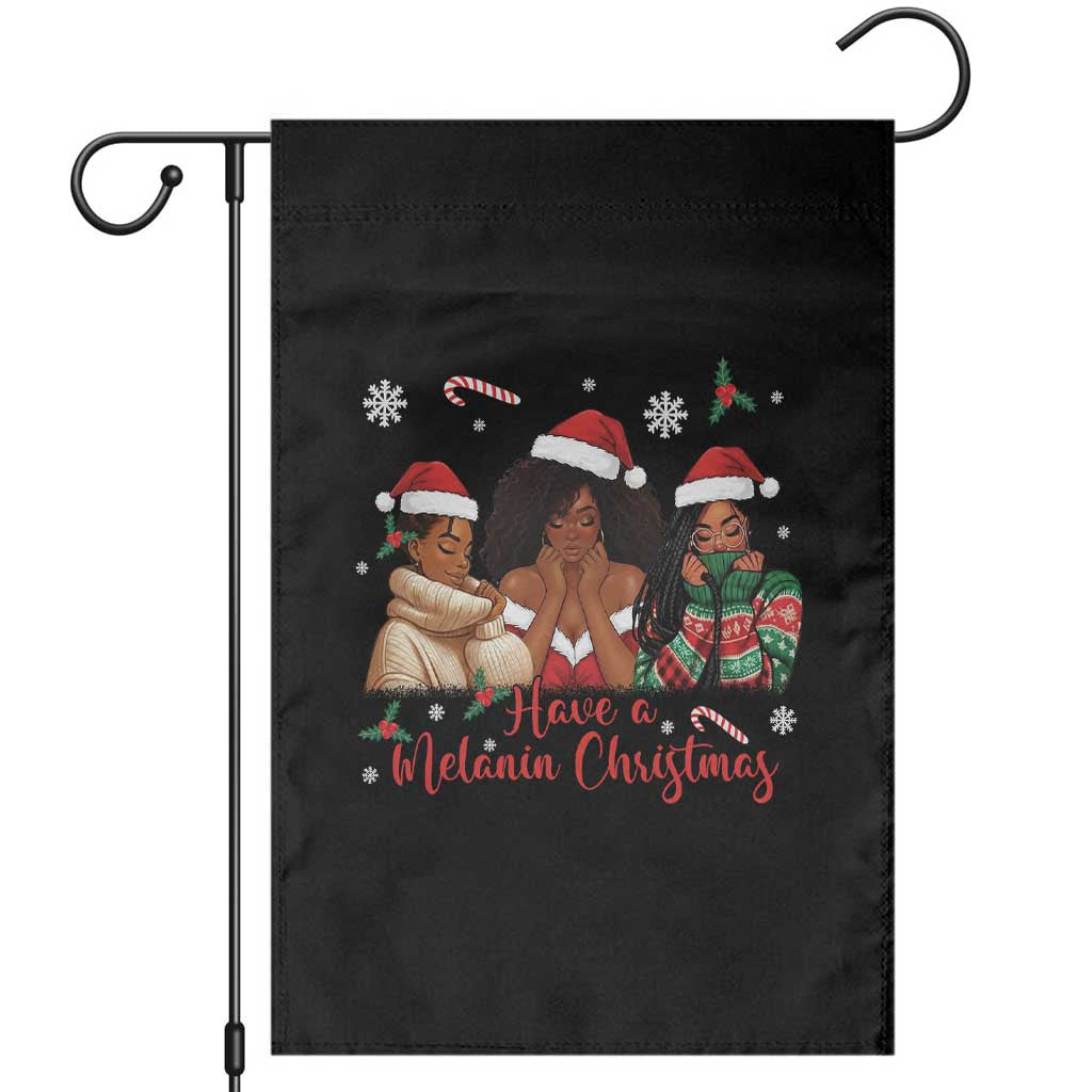 Have A Melanin Christmas Garden Flag Black Girl Xmas Gift TS12 Black Print Your Wear