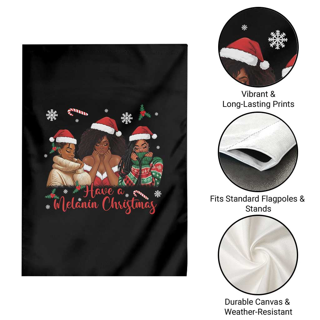 Have A Melanin Christmas Garden Flag Black Girl Xmas Gift TS12 Print Your Wear