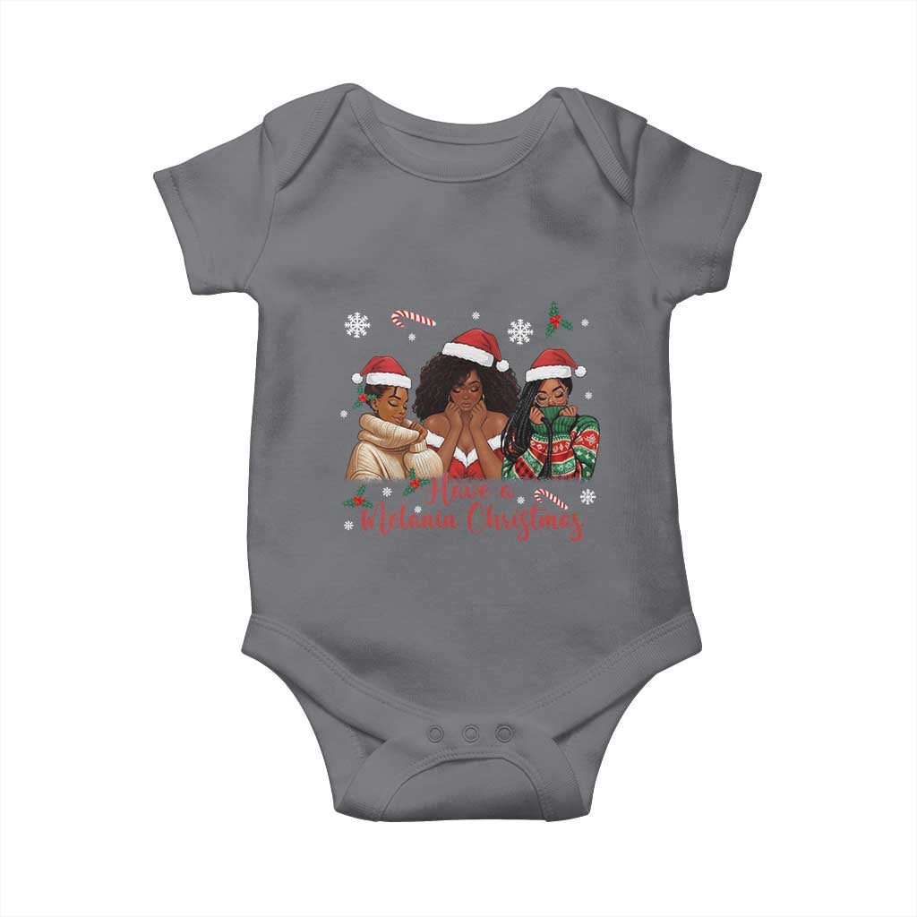 Have A Melanin Christmas Baby Onesie Black Girl Xmas Gift TS12 Charcoal Print Your Wear