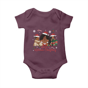 Have A Melanin Christmas Baby Onesie Black Girl Xmas Gift TS12 Maroon Print Your Wear