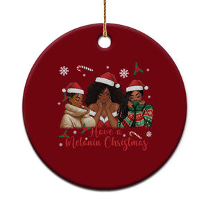 Have A Melanin Christmas Ceramic Ornament Black Girl Xmas Gift TS12 1pc Red Print Your Wear