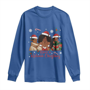 Have A Melanin Christmas Long Sleeve Shirt Black Girl Xmas Gift TS12 Royal Blue Print Your Wear