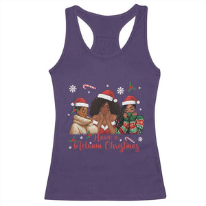 Have A Melanin Christmas Racerback Tank Top Black Girl Xmas Gift TS12 Purple Print Your Wear