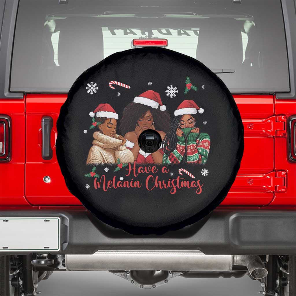Have A Melanin Christmas Spare Tire Cover Black Girl Xmas Gift TS12 Black Print Your Wear
