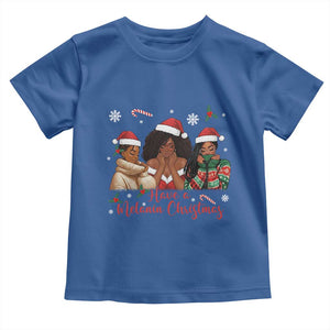 Have A Melanin Christmas Toddler T Shirt Black Girl Xmas Gift TS12 Royal Blue Print Your Wear