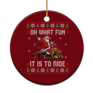 Oh What Fun It Is To Ride Ceramic Ornament Black Santa Bull Rider Ugly Christmas Gift TS12 1pc Red Print Your Wear