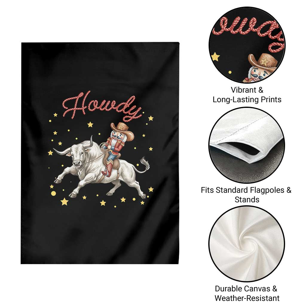 Funny Nutcracker Bull Riding Garden Flag Howdy Western Christmas Holiday Gift TS12 Print Your Wear
