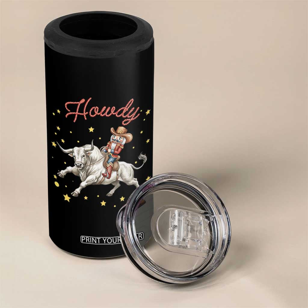 Funny Nutcracker Bull Riding 4 in 1 Can Cooler Tumbler Howdy Western Christmas Holiday Gift TS12 Print Your Wear
