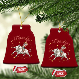 Funny Nutcracker Bull Riding Ceramic Ornament Howdy Western Christmas Holiday Gift TS12 Print Your Wear