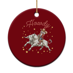 Funny Nutcracker Bull Riding Ceramic Ornament Howdy Western Christmas Holiday Gift TS12 1pc Red Print Your Wear