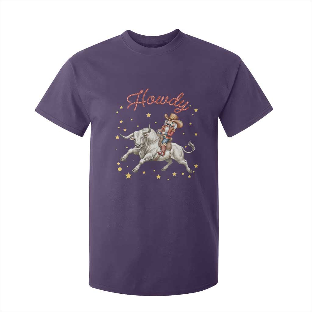 Funny Nutcracker Bull Riding T Shirt For Kid Howdy Western Christmas Holiday Gift TS12 Purple Print Your Wear