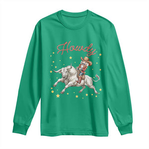 Funny Nutcracker Bull Riding Long Sleeve Shirt Howdy Western Christmas Holiday Gift TS12 Irish Green Print Your Wear