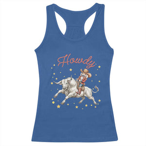 Funny Nutcracker Bull Riding Racerback Tank Top Howdy Western Christmas Holiday Gift TS12 Royal Blue Print Your Wear