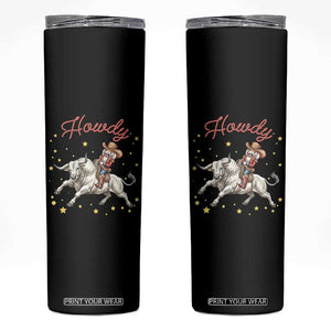 Funny Nutcracker Bull Riding Skinny Tumbler Howdy Western Christmas Holiday Gift TS12 Black Print Your Wear