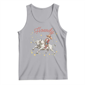 Funny Nutcracker Bull Riding Tank Top Howdy Western Christmas Holiday Gift TS12 Athletic Heather Print Your Wear