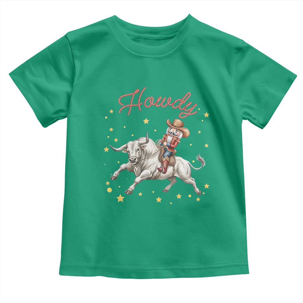 Funny Nutcracker Bull Riding Toddler T Shirt Howdy Western Christmas Holiday Gift TS12 Irish Green Print Your Wear