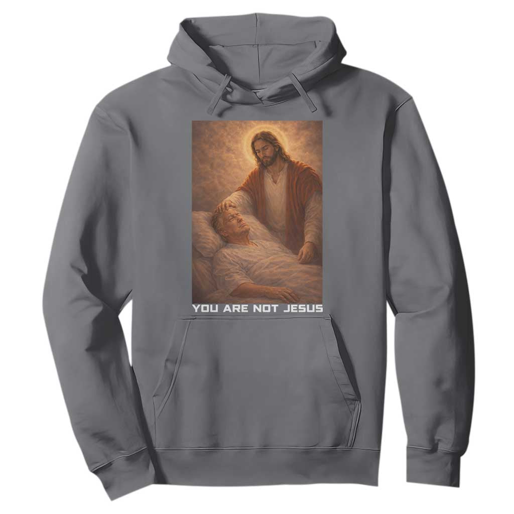 Funny Sarcastic Political Satire Hoodie You Are Not Jesus TS12 Charcoal Print Your Wear