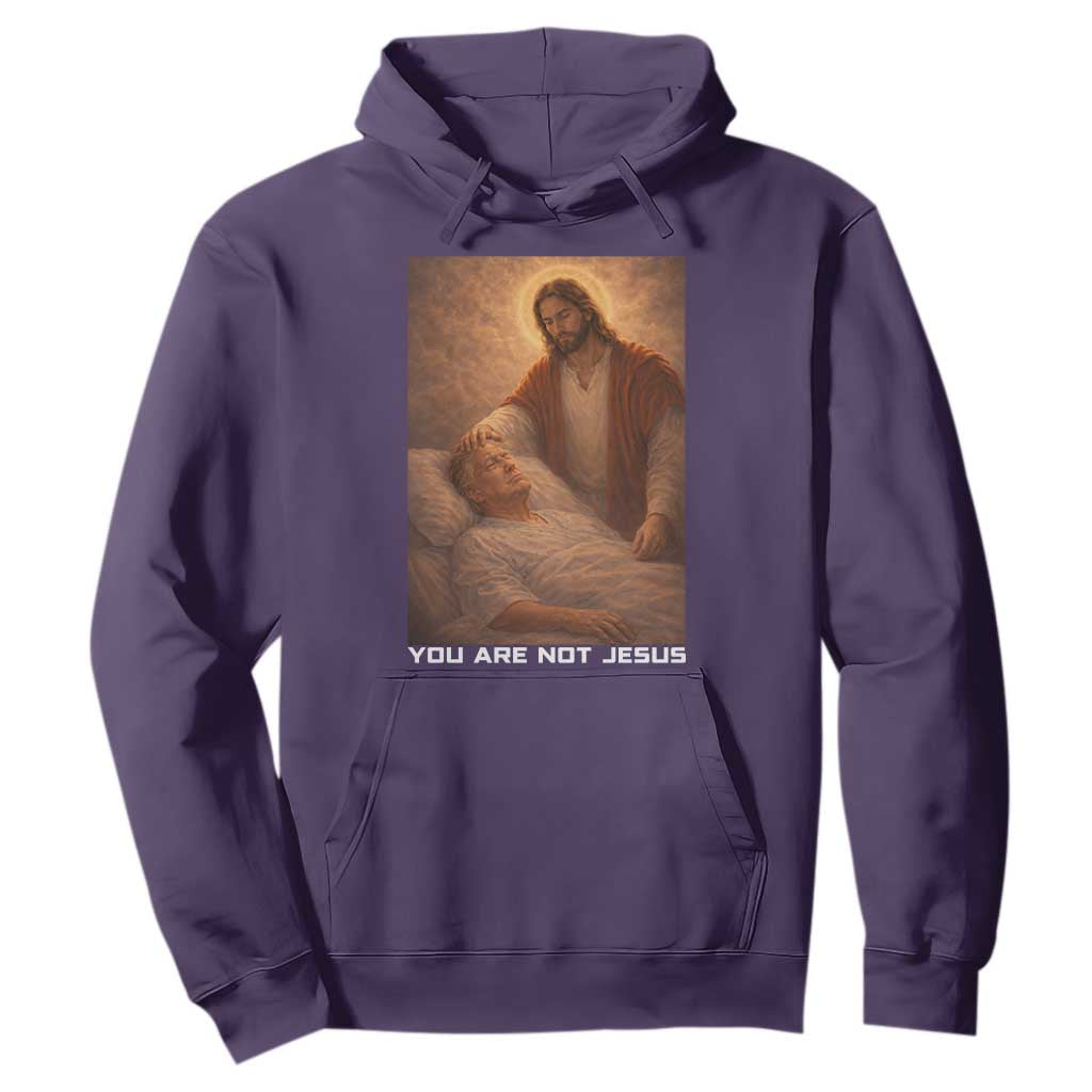 Funny Sarcastic Political Satire Hoodie You Are Not Jesus TS12 Purple Print Your Wear