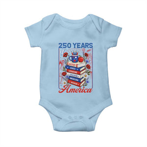 250 Years Of America American Teacher Graphic Baby Onesie Patriotic Educator Gift TS12 Light Blue Print Your Wear