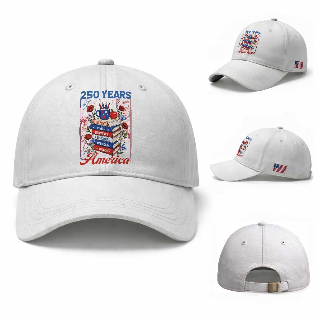 250 Years Of America American Teacher Graphic Baseball Cap Patriotic Educator Gift