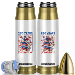 250 Years Of America American Teacher Graphic Bullet Tumbler Patriotic Educator Gift
