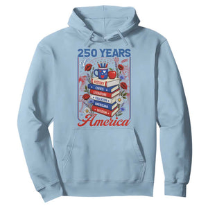 250 Years Of America American Teacher Graphic Hoodie Patriotic Educator Gift TS12 Light Blue Print Your Wear