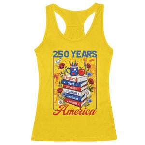 250 Years Of America American Teacher Graphic Racerback Tank Top Patriotic Educator Gift TS12 Daisy Print Your Wear