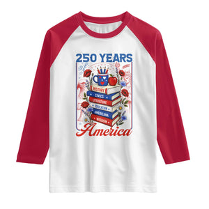 250 Years Of America American Teacher Graphic Raglan Shirt Patriotic Educator Gift TS12 White Red Print Your Wear