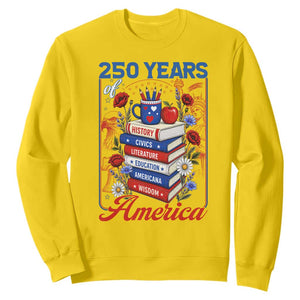 250 Years Of America American Teacher Graphic Sweatshirt Patriotic Educator Gift TS12 Daisy Print Your Wear