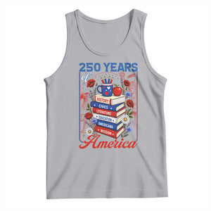 250 Years Of America American Teacher Graphic Tank Top Patriotic Educator Gift TS12 Athletic Heather Print Your Wear