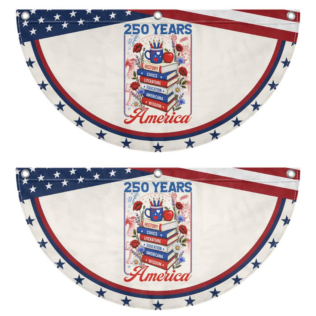 250 Years Of America American Teacher Graphic Patriotic Fan Flag Educator Gift