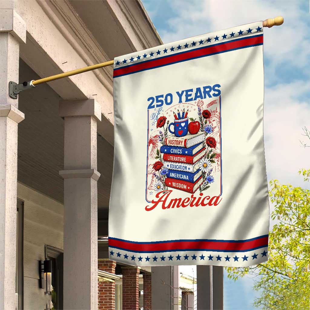 250 Years Of America American Teacher Graphic Patriotic Garden Flag Educator Gift TS12 Modern Beige Red Print Your Wear