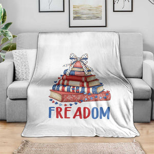 Funny Patriotic Book Lover Gift Throw Blanket Freadom TS12 Print Your Wear