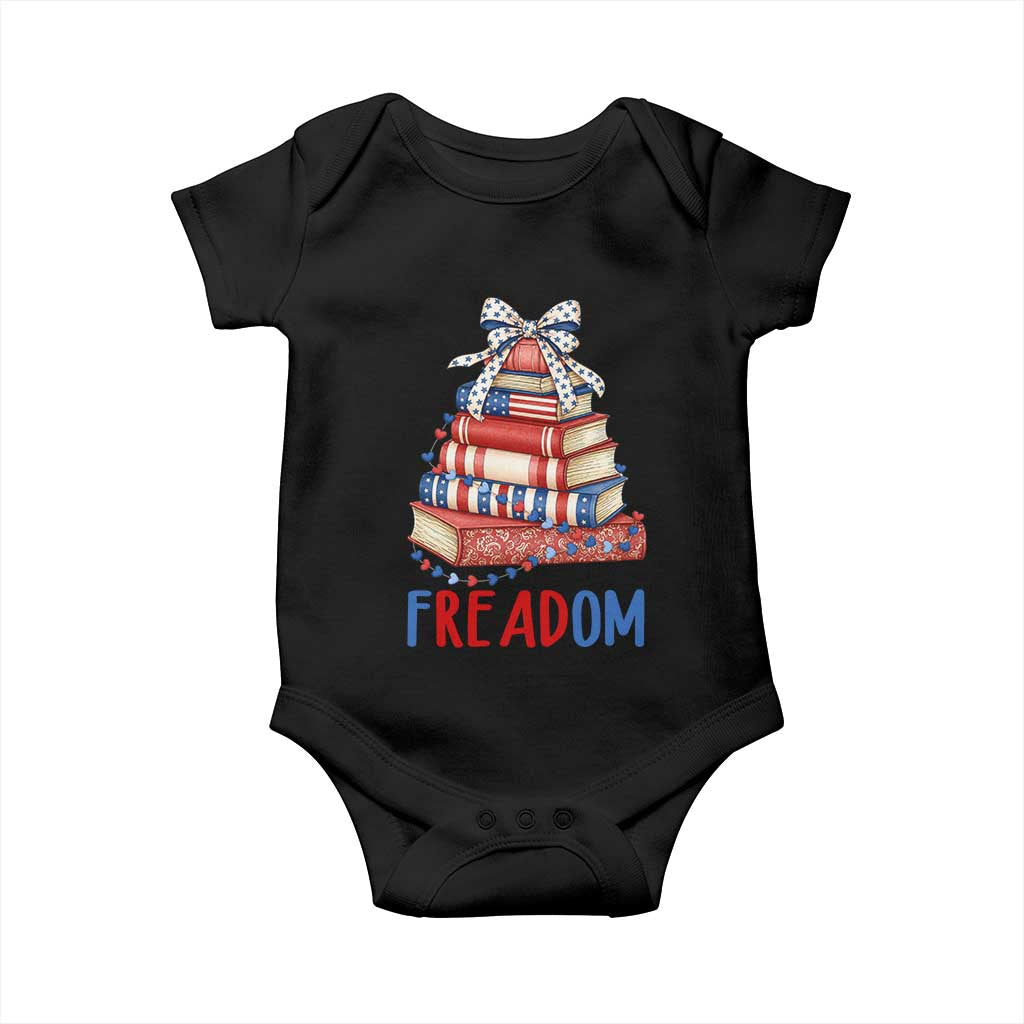 Funny Patriotic Book Lover Gift Baby Onesie Freadom TS12 Black Print Your Wear