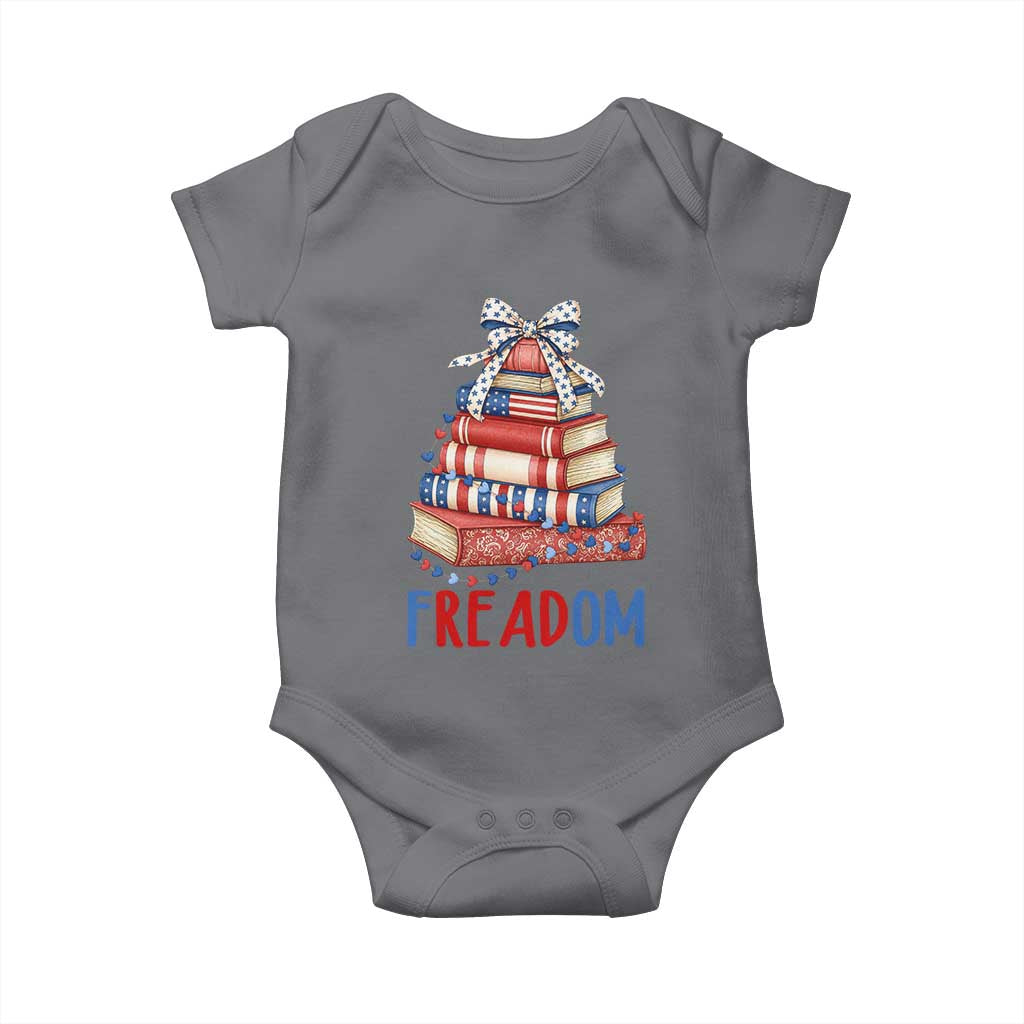 Funny Patriotic Book Lover Gift Baby Onesie Freadom TS12 Charcoal Print Your Wear