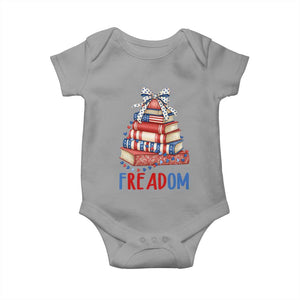 Funny Patriotic Book Lover Gift Baby Onesie Freadom TS12 Sport Gray Print Your Wear