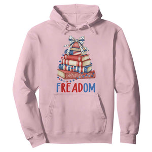 Funny Patriotic Book Lover Gift Hoodie Freadom TS12 Light Pink Print Your Wear