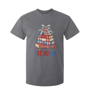 Funny Patriotic Book Lover Gift T Shirt For Kid Freadom TS12 Charcoal Print Your Wear