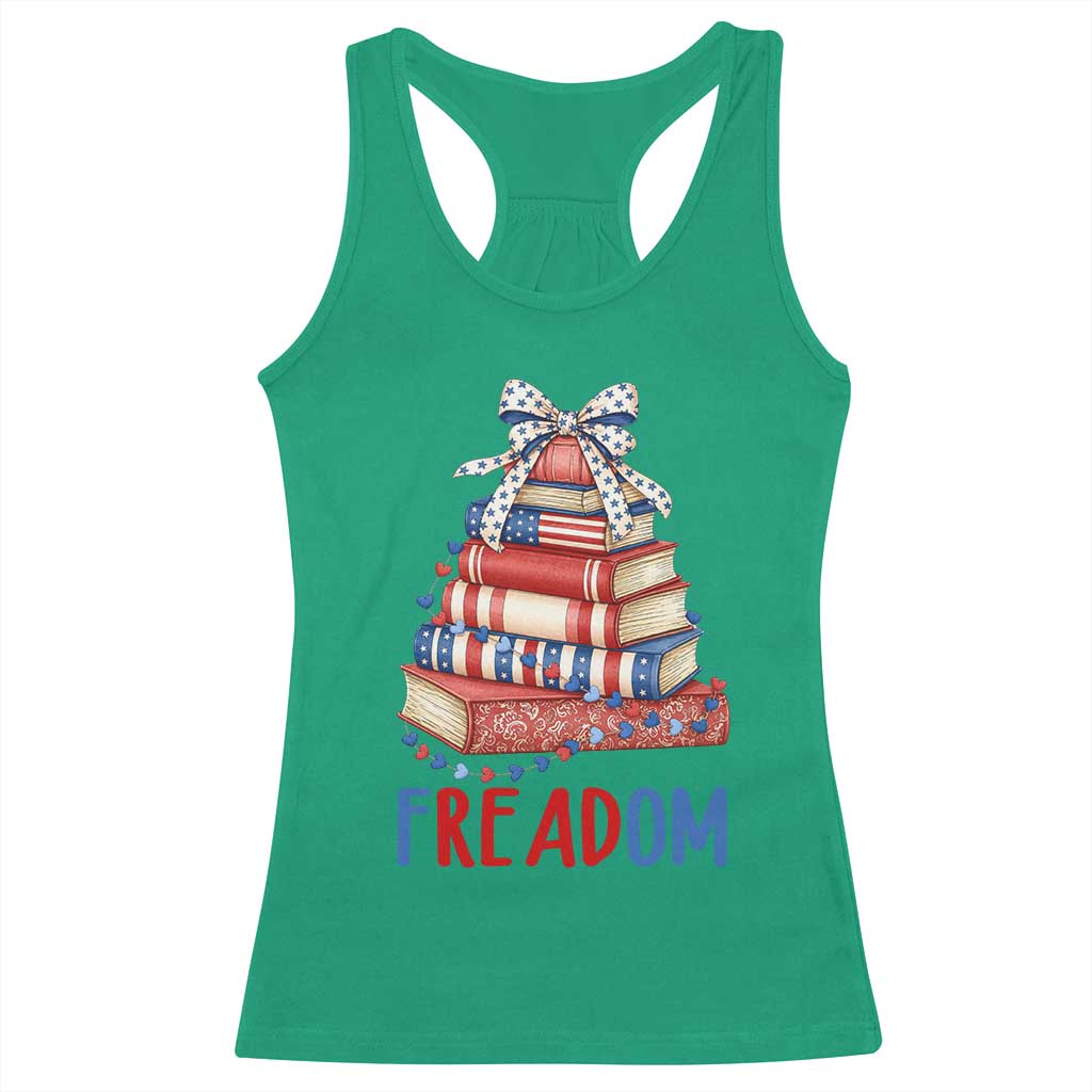 Funny Patriotic Book Lover Gift Racerback Tank Top Freadom TS12 Irish Green Print Your Wear