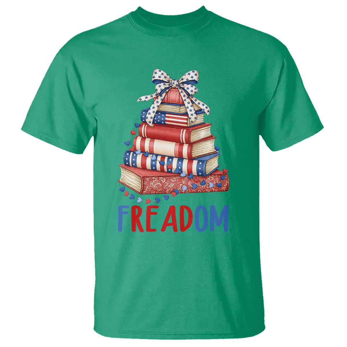 Funny Patriotic Book Lover Gift T Shirt Freadom TS12 Irish Green Print Your Wear