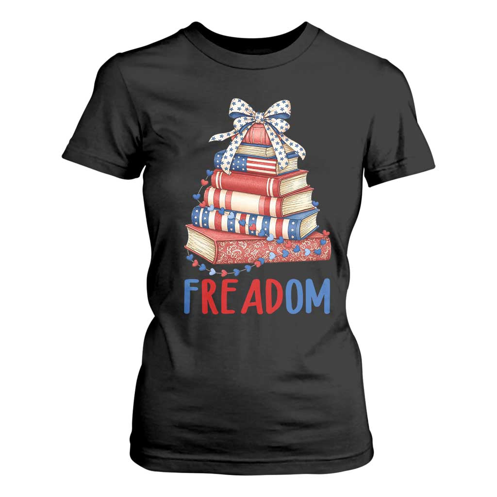 Funny Patriotic Book Lover Gift T Shirt For Women Freadom TS12 Black Print Your Wear