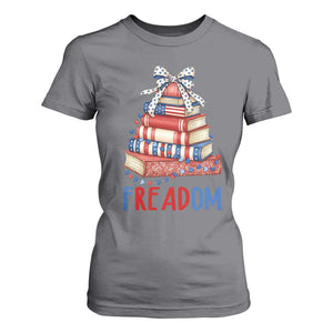 Funny Patriotic Book Lover Gift T Shirt For Women Freadom TS12 Charcoal Print Your Wear